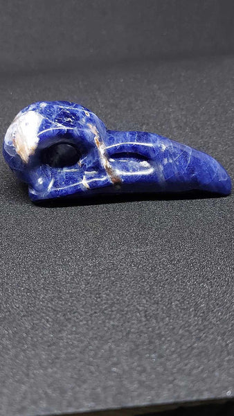 NEW!!! Halloween Sodalite Crow Skull Carving