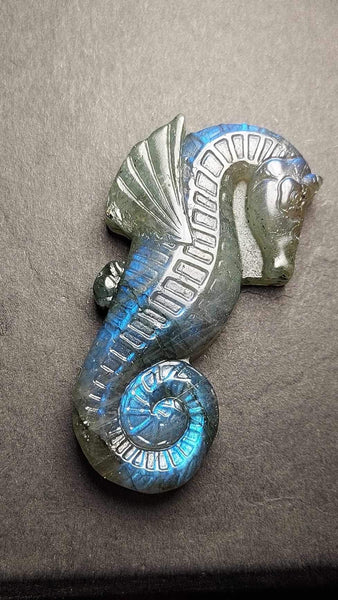 Labradorite Seahorse Carving