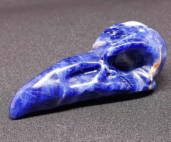 NEW!!! Halloween Sodalite Crow Skull Carving