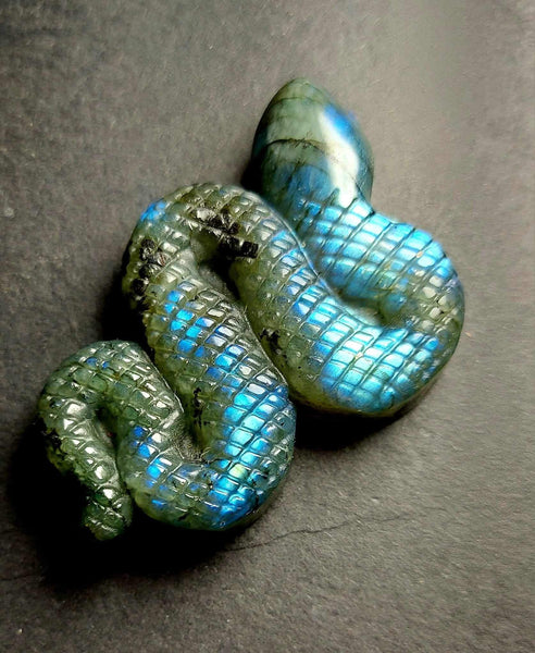 NEW!!! Labradorite Snake Crystal Carving Pair