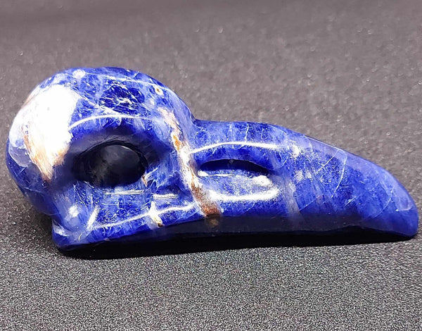 NEW!!! Halloween Sodalite Crow Skull Carving