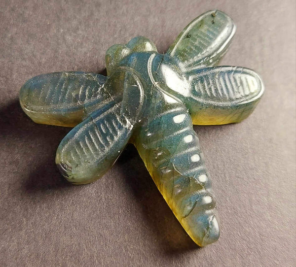 Labradorite Dragonfly Carving