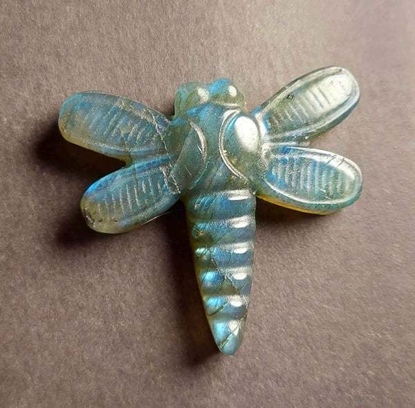 Labradorite Dragonfly Carving
