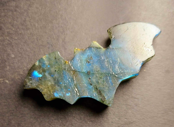 NEW!!! Labradorite Bat Carving
