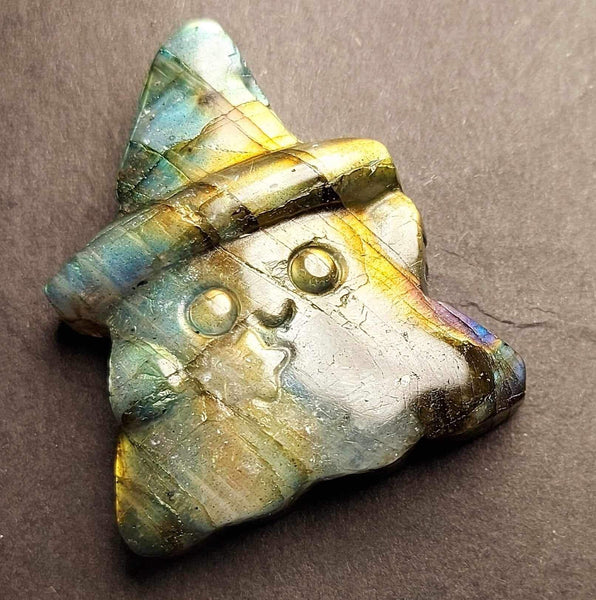 NEW!!! Labradorite Cute Ghost Carving