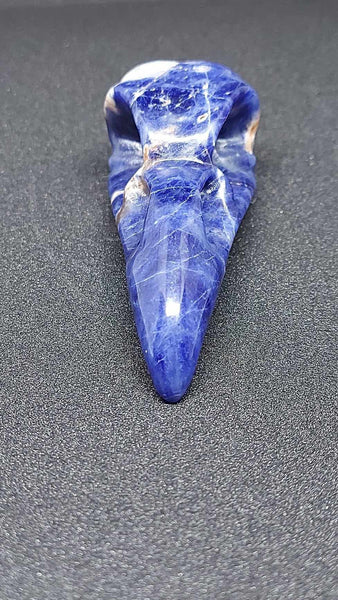 NEW!!! Halloween Sodalite Crow Skull Carving