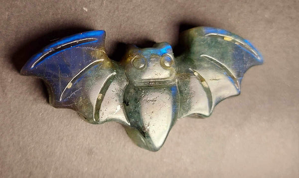 NEW!!! Labradorite Bat Carving