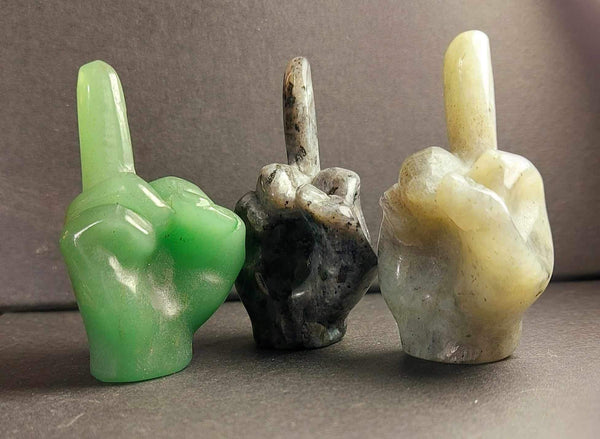 NEW!!! Middle Finger Crystal Carving