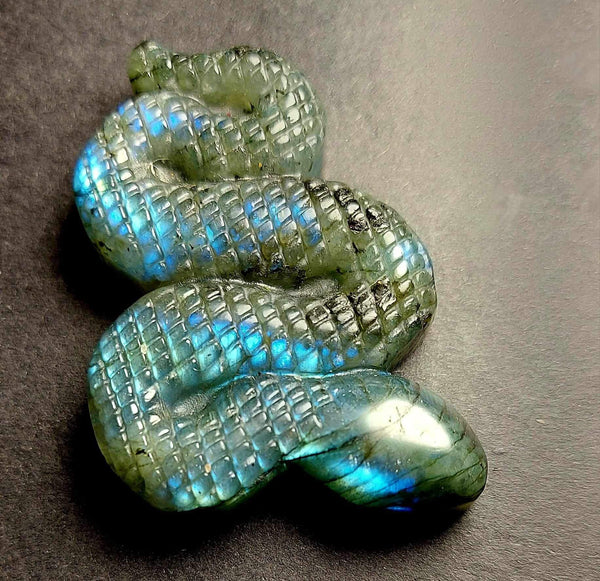NEW!!! Labradorite Snake Crystal Carving Pair