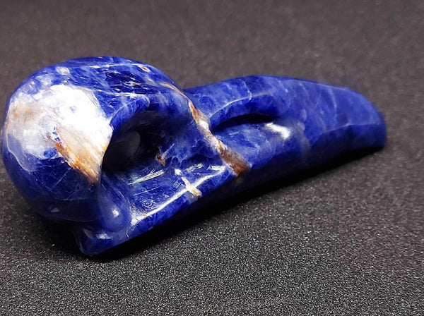 NEW!!! Halloween Sodalite Crow Skull Carving
