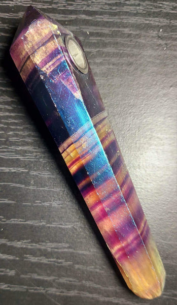 NEW!!! Aura Rainbow Fluorite Aromatherapy Pipe