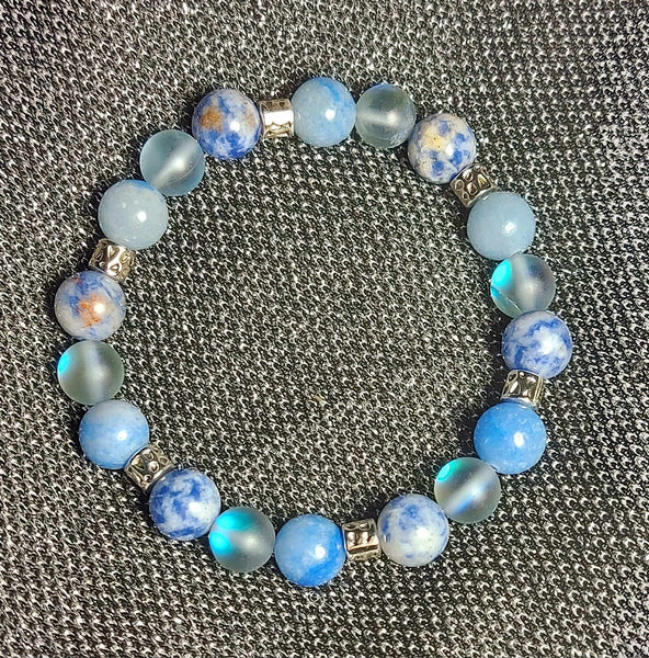 NEW!!! Blue Quartz & Sodalite Stretchy Bracelet