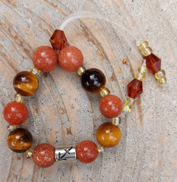 SALE!!! Zodiac Sign Tiger's Eye & Goldstone Empathy Beads