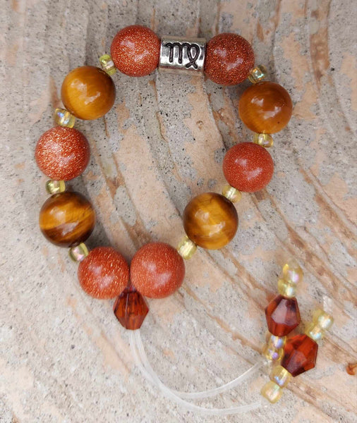 SALE!!! Zodiac Sign Tiger's Eye & Goldstone Empathy Beads