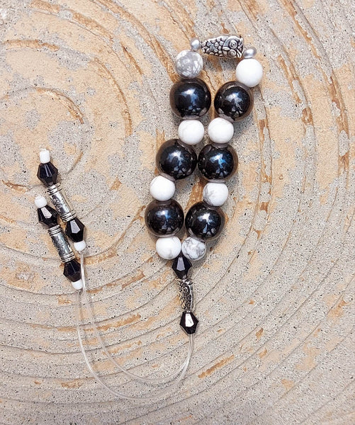 H-OWL-ite & Hematite Magnet Empathy Beads