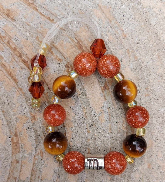 SALE!!! Zodiac Sign Tiger's Eye & Goldstone Empathy Beads