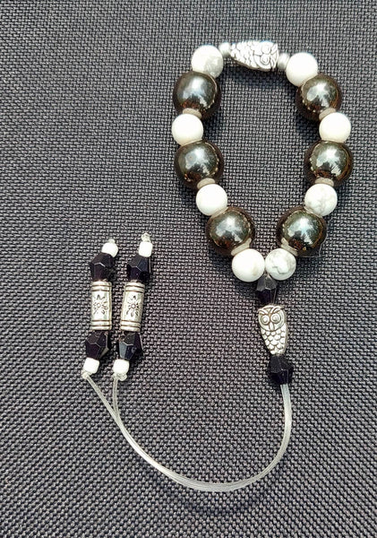 H-OWL-ite & Hematite Magnet Empathy Beads