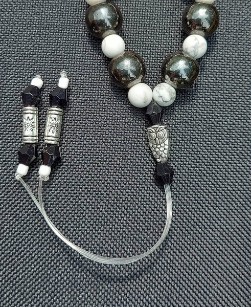H-OWL-ite & Hematite Magnet Empathy Beads