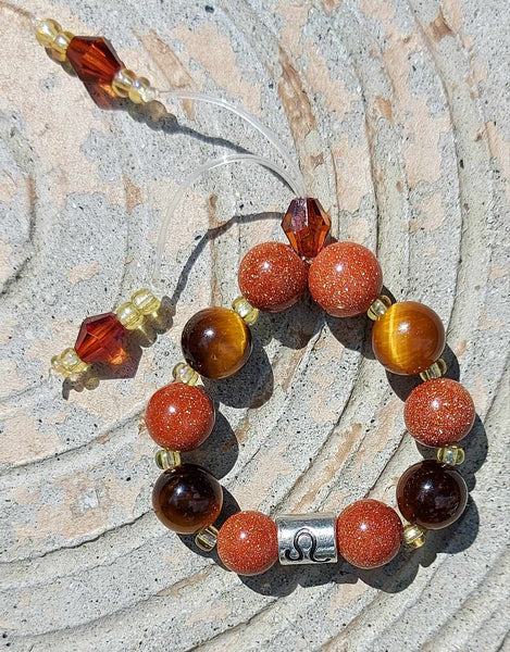 SALE!!! Zodiac Sign Tiger's Eye & Goldstone Empathy Beads