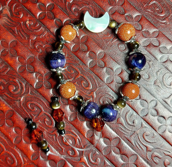 NEW!!! Purple Tiger's Eye & Goldstone Empathy Beads
