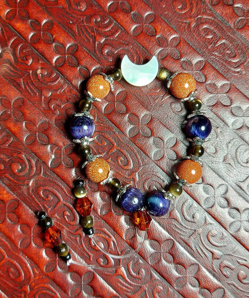 NEW!!! Purple Tiger's Eye & Goldstone Empathy Beads