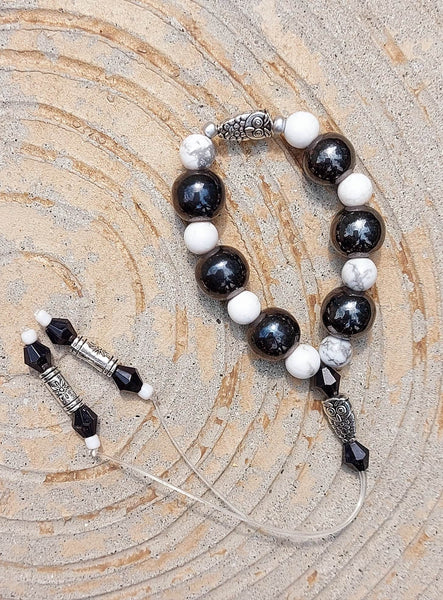 H-OWL-ite & Hematite Magnet Empathy Beads