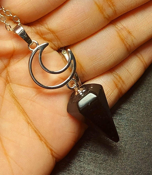 SALE!!! Moon Obsidian Pendulum Pendant