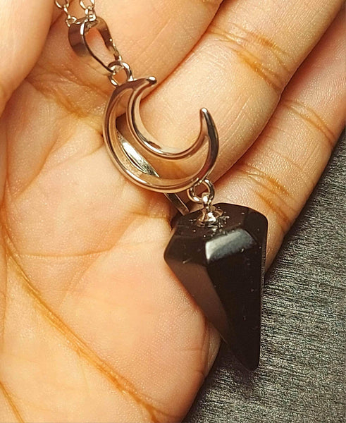 SALE!!! Moon Obsidian Pendulum Pendant