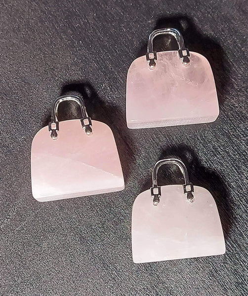 Mini Rose Quartz Crystal Pocket Purse