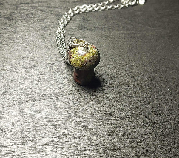SALE!!! Dragon Bloodstone Mushroom Pendant