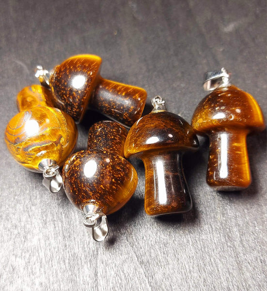 SALE!!! Golden Tiger's Eye Mushroom Pendant