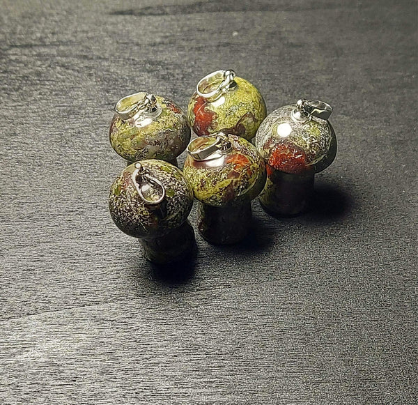 SALE!!! Dragon Bloodstone Mushroom Pendant