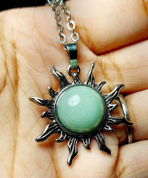 SALE!!! Green Aventurine Sun Pendant