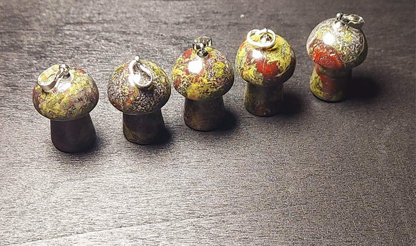 SALE!!! Dragon Bloodstone Mushroom Pendant