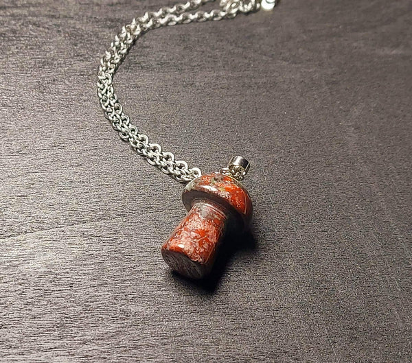SALE!!! Dragon Bloodstone Mushroom Pendant