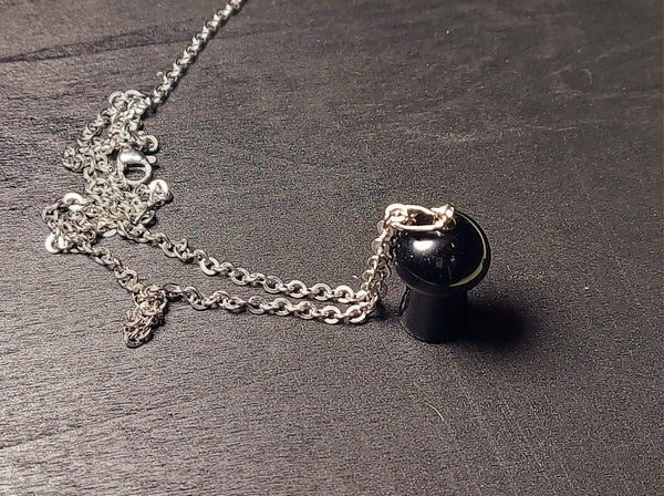 SALE!!! Black Obsidian Mushroom Pendant