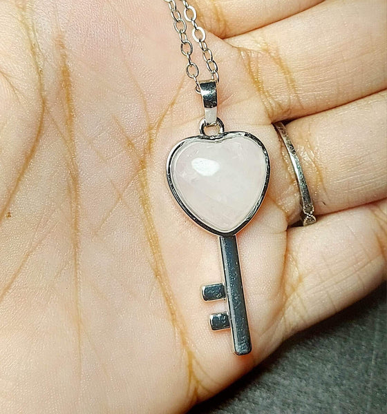 SALE!!! Rose Quartz Key Pendant