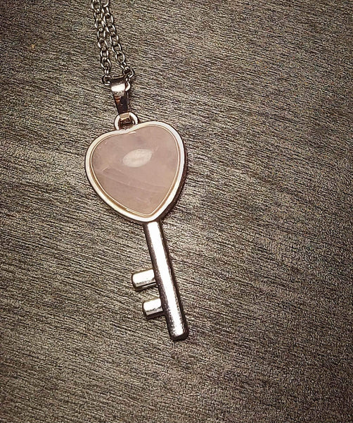 SALE!!! Rose Quartz Key Pendant