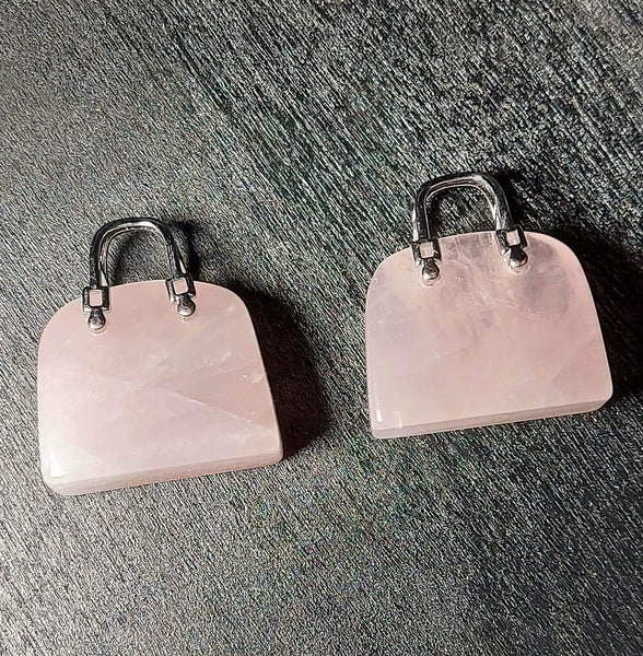 Mini Rose Quartz Crystal Pocket Purse