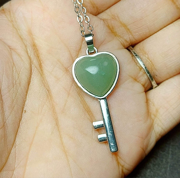 SALE!!! Green Aventurine Key Pendant