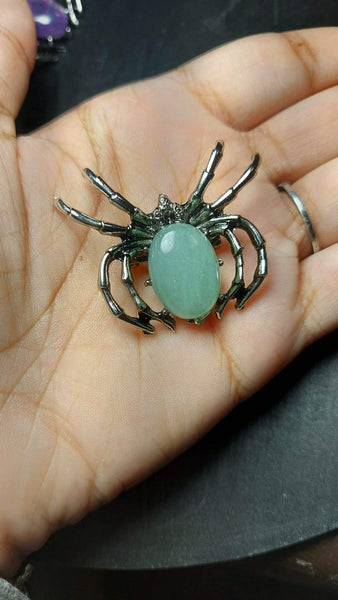 SALE!!! Green Aventurine Spider 2 in 1 Brooch & Pendant