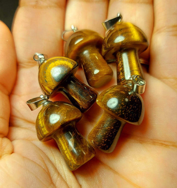 SALE!!! Golden Tiger's Eye Mushroom Pendant