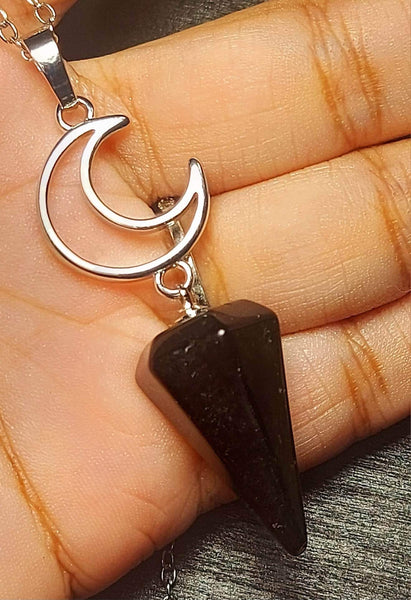 SALE!!! Moon Obsidian Pendulum Pendant