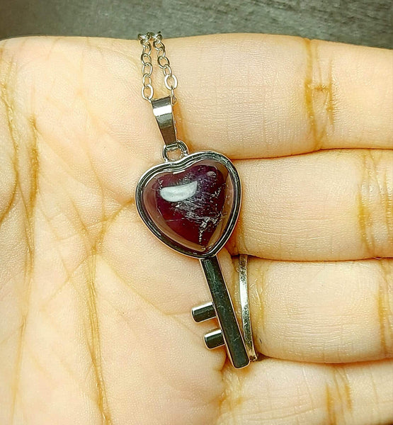 SALE!!! Amethyst Key Pendant