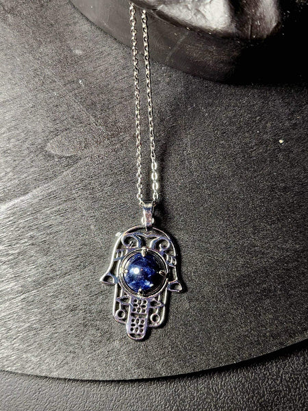 SALE!!! Sodalite Hamsa Hand Pendant