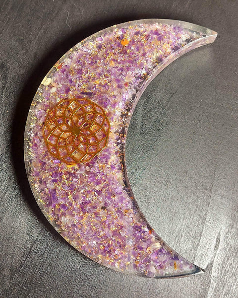 SALE!!! Amethyst Orgonite Crescent Moon