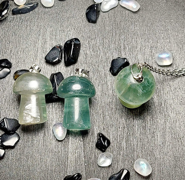 SALE!!! Fluorite Mushroom Pendant