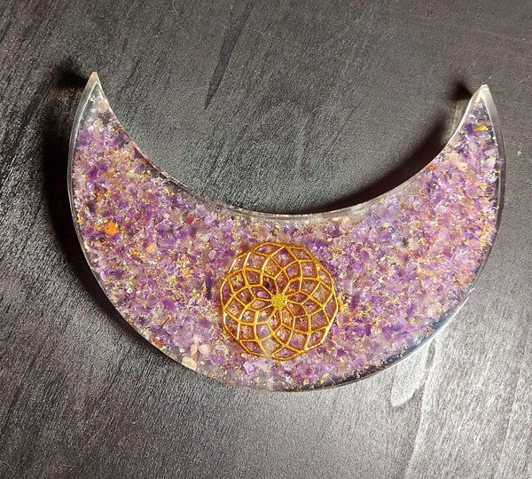 SALE!!! Amethyst Orgonite Crescent Moon
