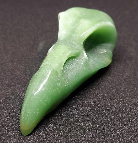 NEW!!! Green Aventurine Crow Skull Carving