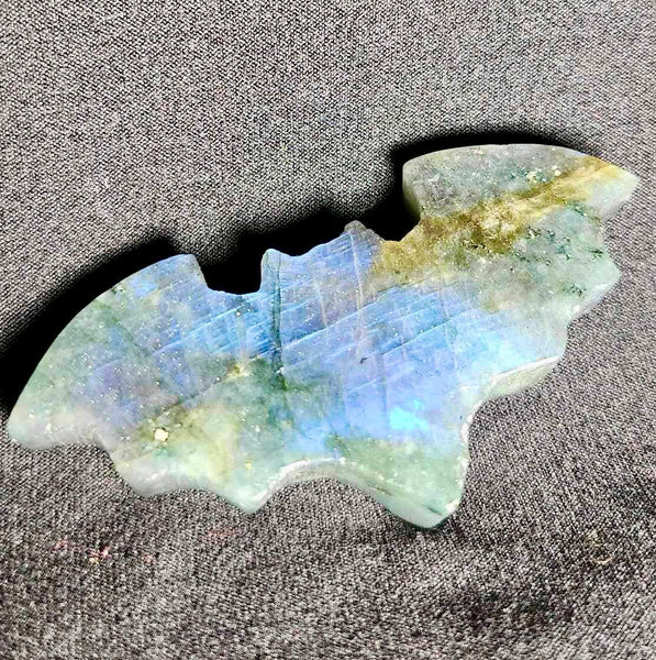 NEW!!! Labradorite Bat Carving